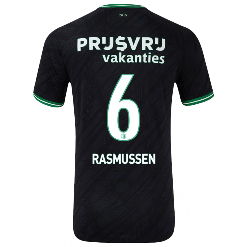 Niño Camiseta Jacob Rasmussen #6 Negro Verde 2ª Equipación 2024/25 La Camisa Perú