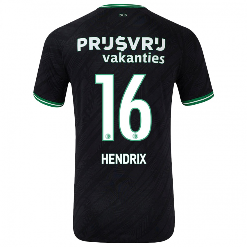 Niño Camiseta Jorrit Hendrix #16 Negro Verde 2ª Equipación 2024/25 La Camisa Perú