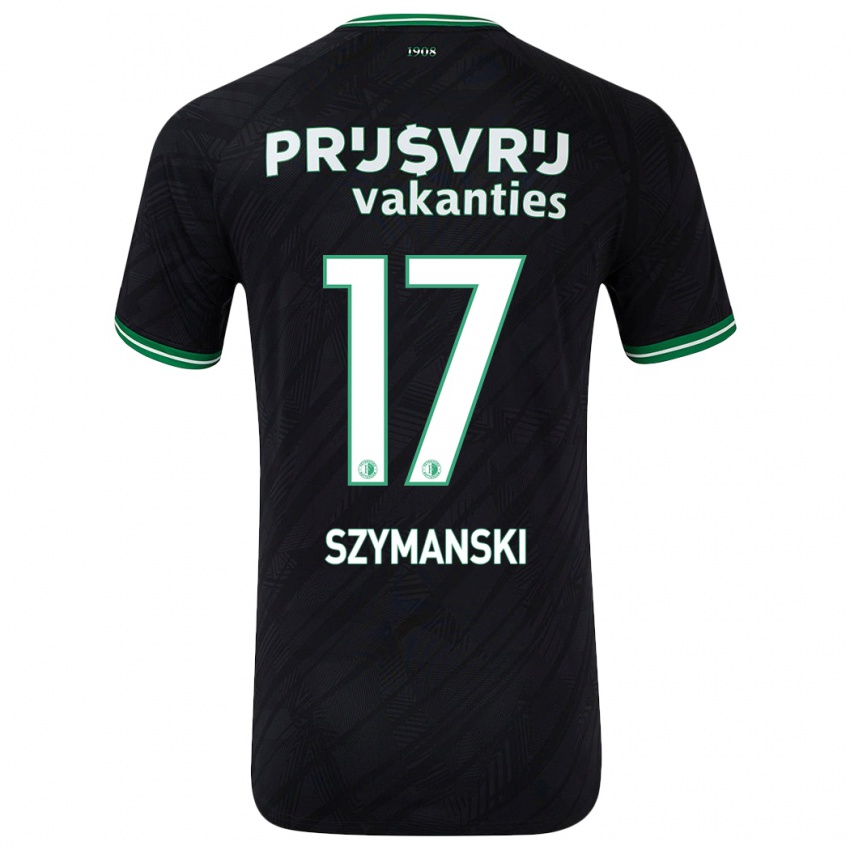 Niño Camiseta Sebastian Szymanski #17 Negro Verde 2ª Equipación 2024/25 La Camisa Perú