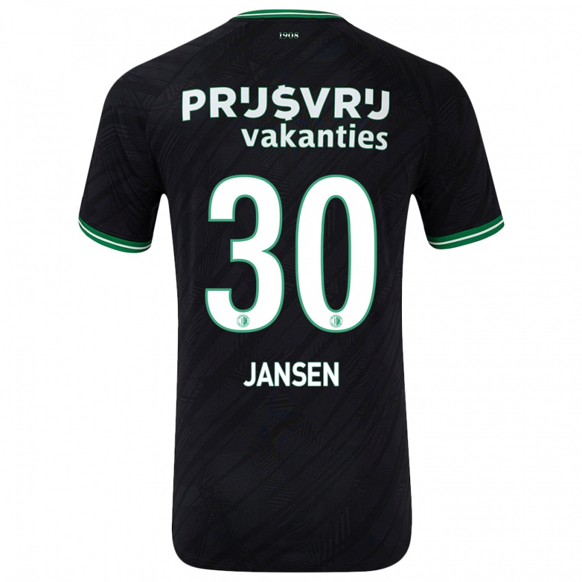 Niño Camiseta Thijs Jansen #30 Negro Verde 2ª Equipación 2024/25 La Camisa Perú