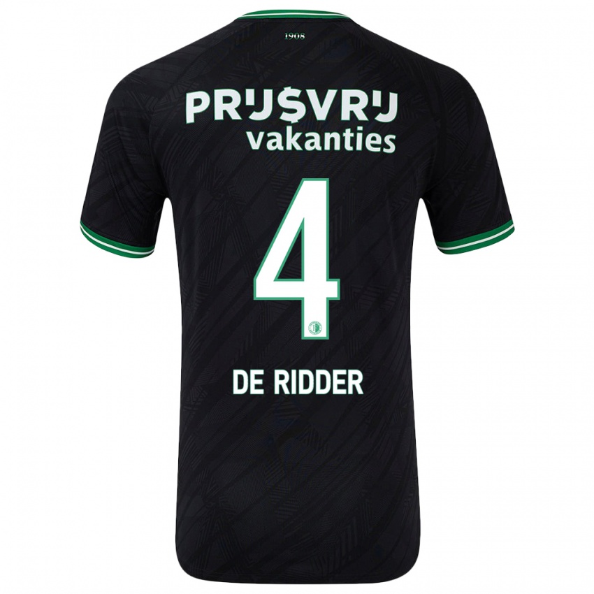 Niño Camiseta Robine De Ridder #4 Negro Verde 2ª Equipación 2024/25 La Camisa Perú