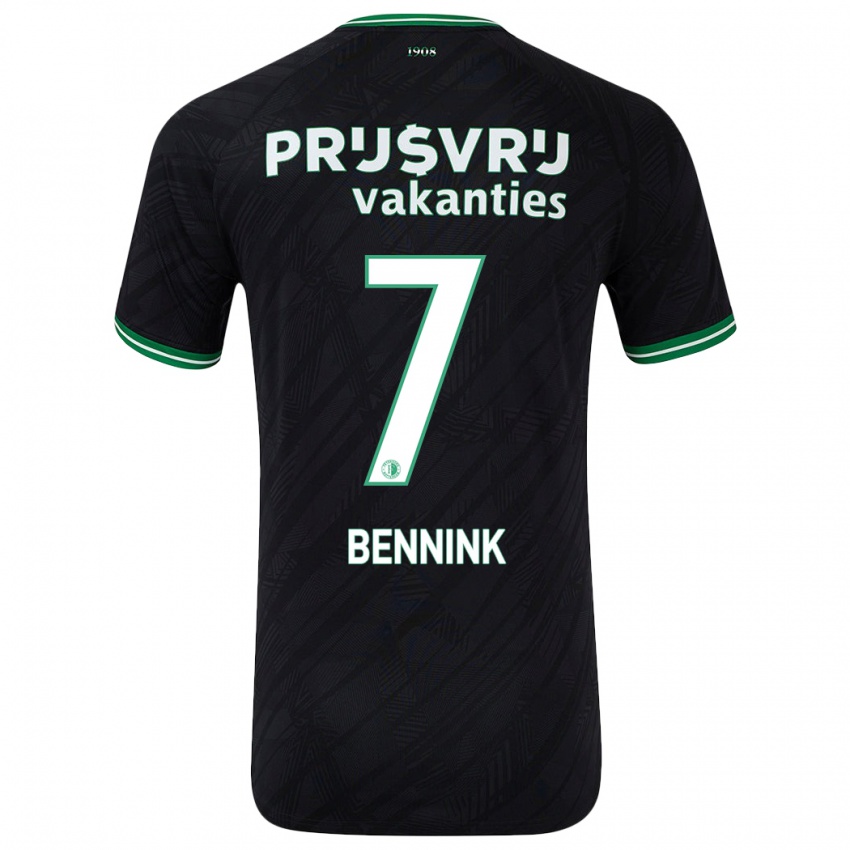 Niño Camiseta Maxime Bennink #7 Negro Verde 2ª Equipación 2024/25 La Camisa Perú