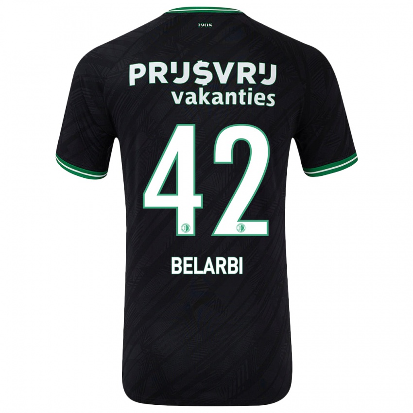 Niño Camiseta Abdel Belarbi #42 Negro Verde 2ª Equipación 2024/25 La Camisa Perú