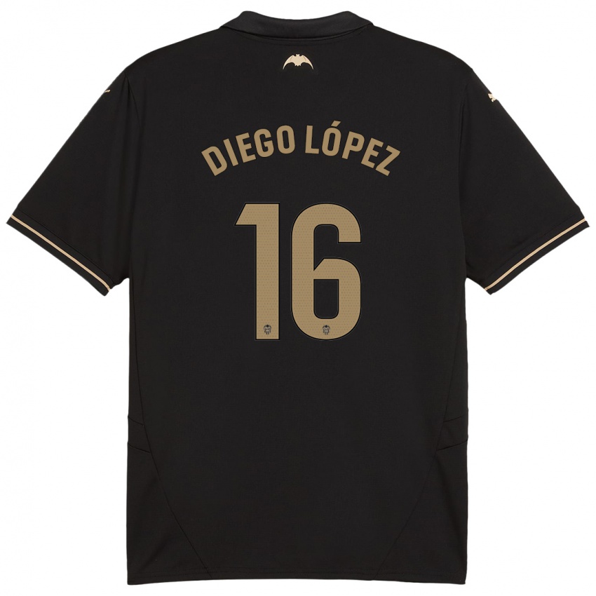 Niño Camiseta Diego Lopez #16 Negro 2ª Equipación 2024/25 La Camisa Perú