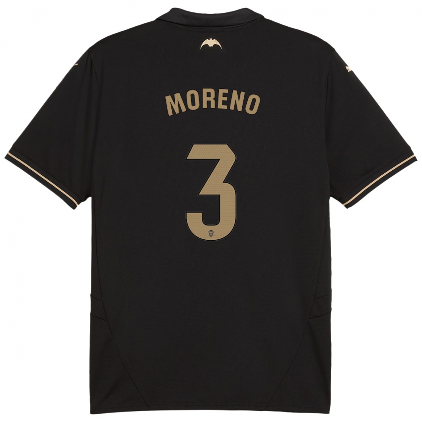 Niño Camiseta Diego Moreno #3 Negro 2ª Equipación 2024/25 La Camisa Perú