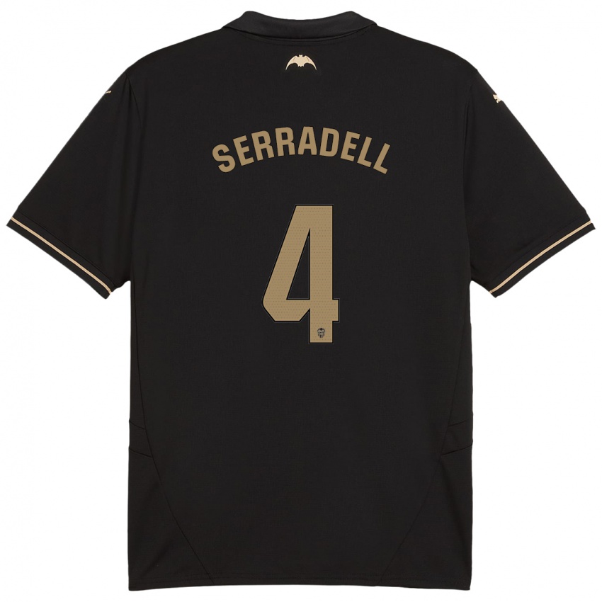 Niño Camiseta Álex Serradell #4 Negro 2ª Equipación 2024/25 La Camisa Perú