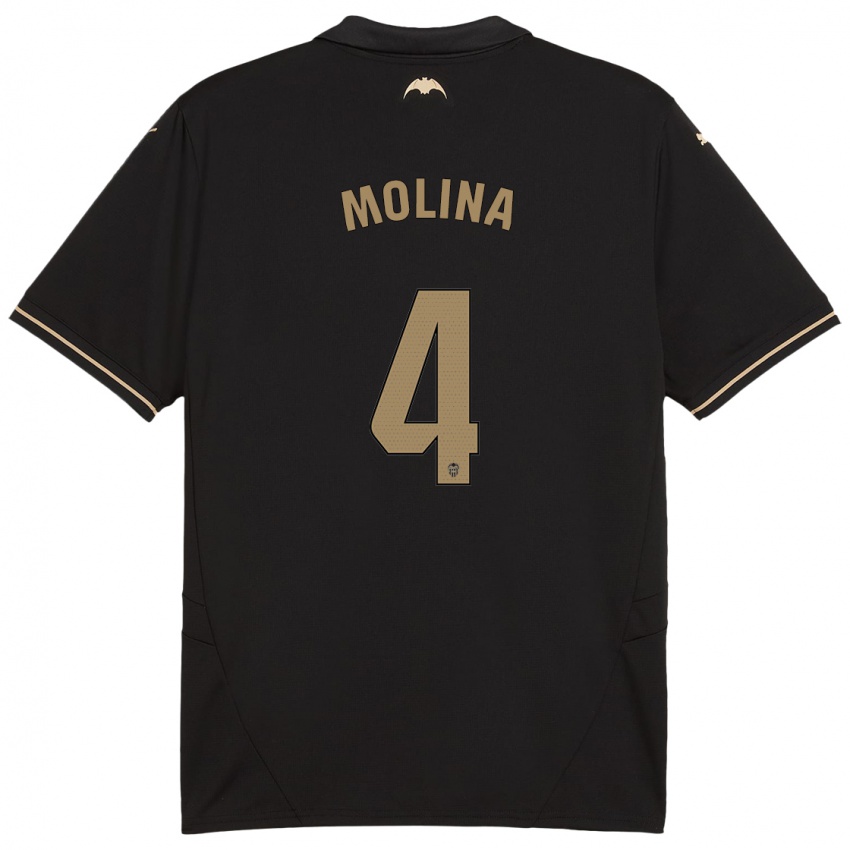 Niño Camiseta María Molina #4 Negro 2ª Equipación 2024/25 La Camisa Perú