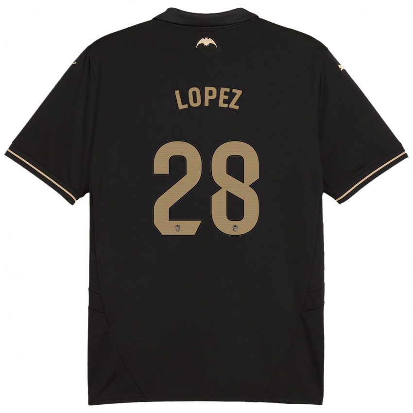 Niño Camiseta Saray Lopez #28 Negro 2ª Equipación 2024/25 La Camisa Perú