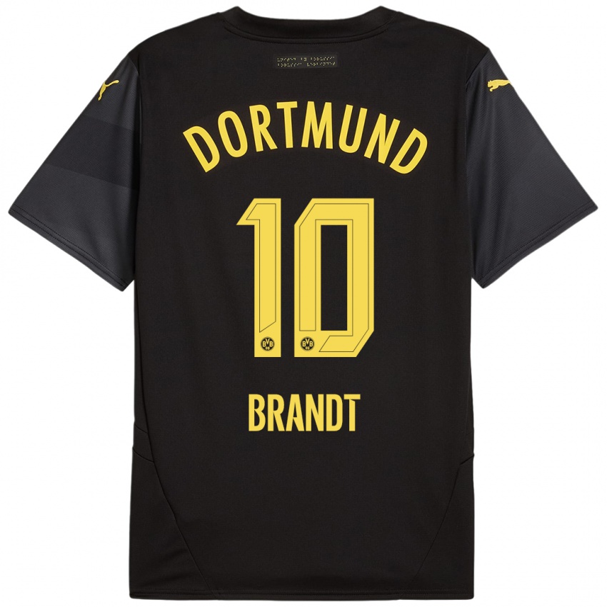 Niño Camiseta Julian Brandt #10 Negro Amarillo 2ª Equipación 2024/25 La Camisa Perú