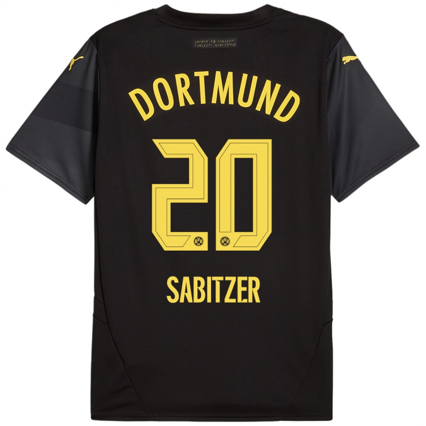 Niño Camiseta Marcel Sabitzer #20 Negro Amarillo 2ª Equipación 2024/25 La Camisa Perú