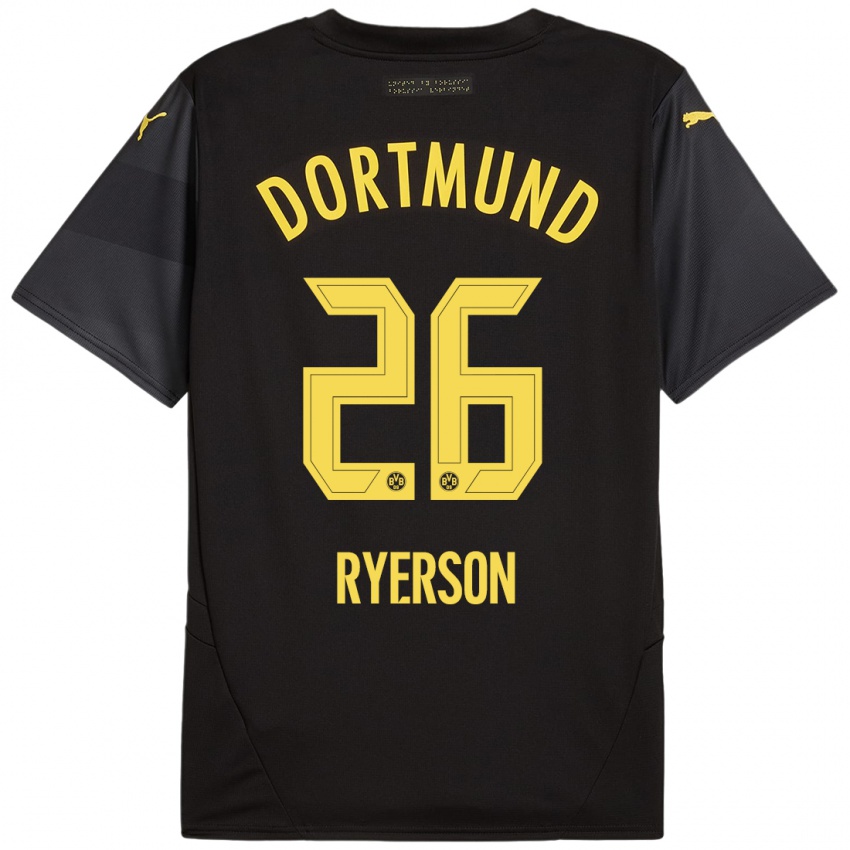 Niño Camiseta Julian Ryerson #26 Negro Amarillo 2ª Equipación 2024/25 La Camisa Perú