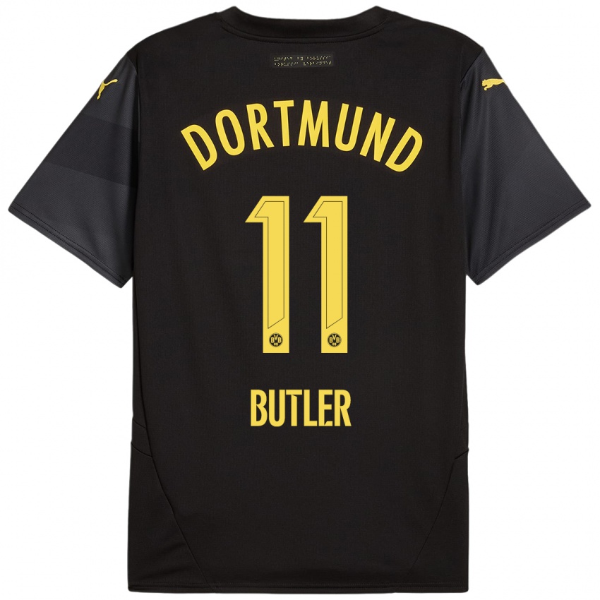 Niño Camiseta Justin Butler #11 Negro Amarillo 2ª Equipación 2024/25 La Camisa Perú