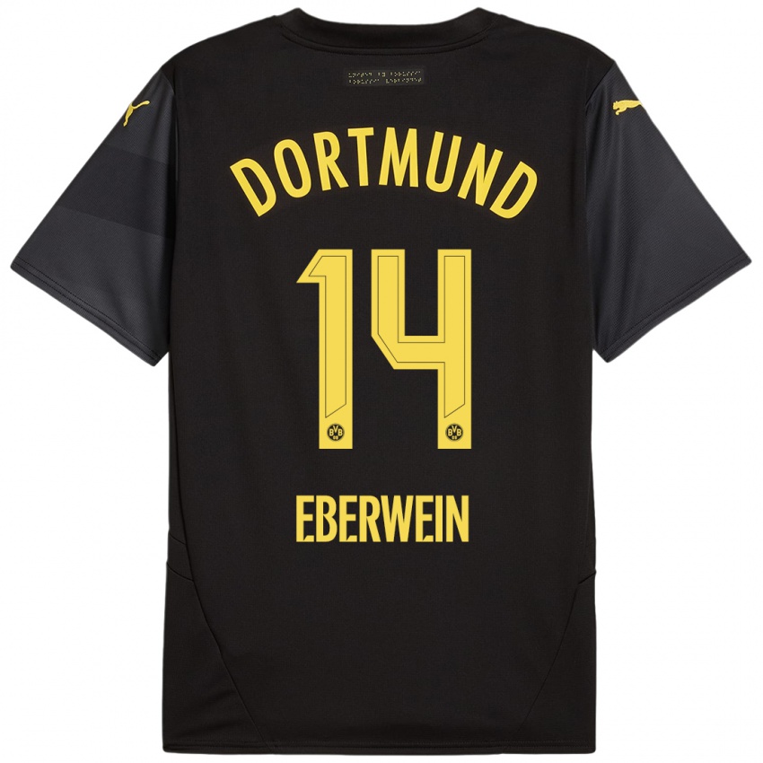 Niño Camiseta Michael Eberwein #14 Negro Amarillo 2ª Equipación 2024/25 La Camisa Perú