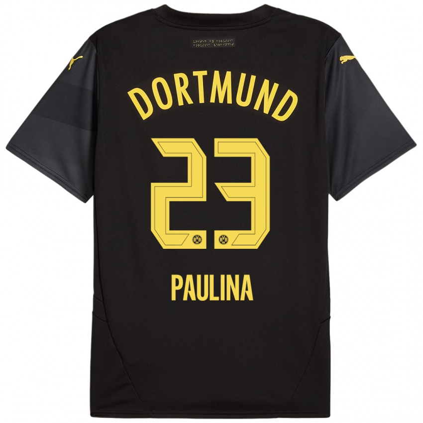 Niño Camiseta Jordi Paulina #23 Negro Amarillo 2ª Equipación 2024/25 La Camisa Perú