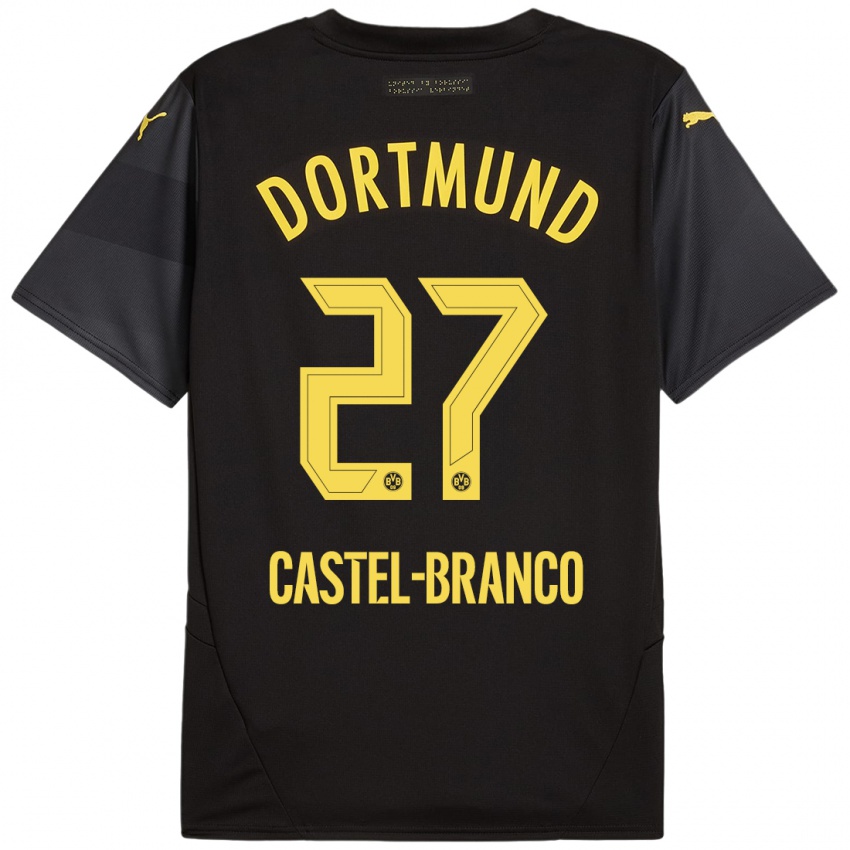 Niño Camiseta Diego Castel-Branco #27 Negro Amarillo 2ª Equipación 2024/25 La Camisa Perú