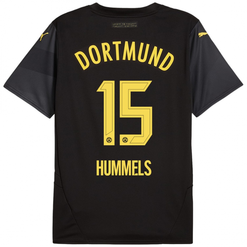 Niño Camiseta Mats Hummels #15 Negro Amarillo 2ª Equipación 2024/25 La Camisa Perú