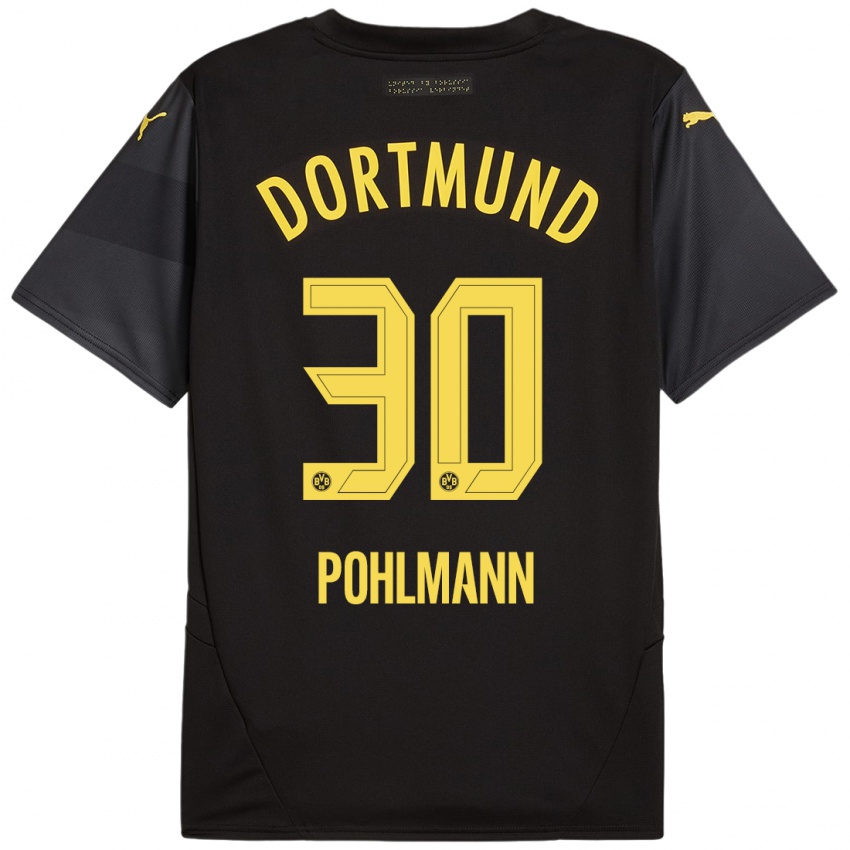 Niño Camiseta Ole Pohlmann #30 Negro Amarillo 2ª Equipación 2024/25 La Camisa Perú