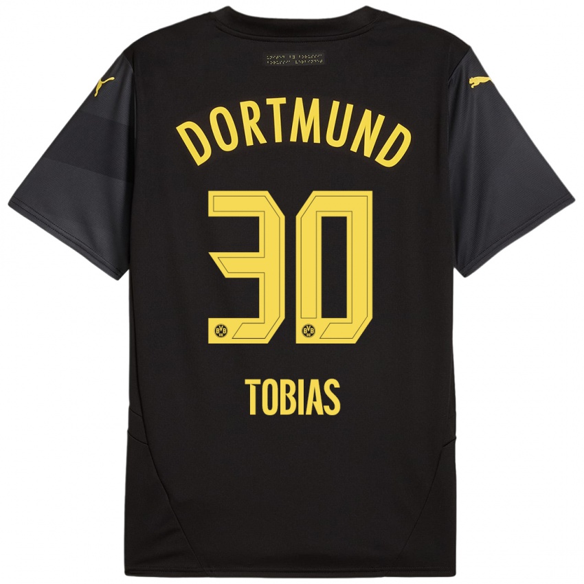 Niño Camiseta Vogt Tobias #30 Negro Amarillo 2ª Equipación 2024/25 La Camisa Perú