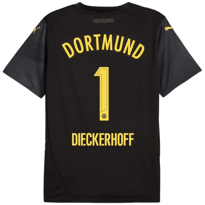 Niño Camiseta Max Dieckerhoff #1 Negro Amarillo 2ª Equipación 2024/25 La Camisa Perú