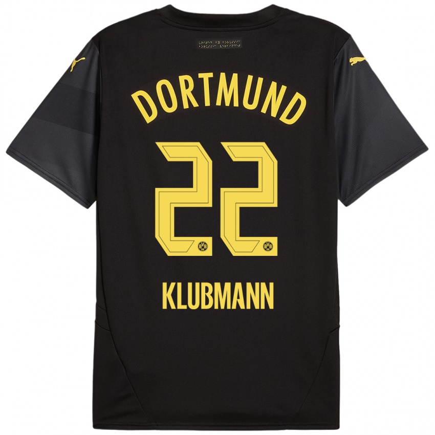 Niño Camiseta Leon Klubmann #22 Negro Amarillo 2ª Equipación 2024/25 La Camisa Perú