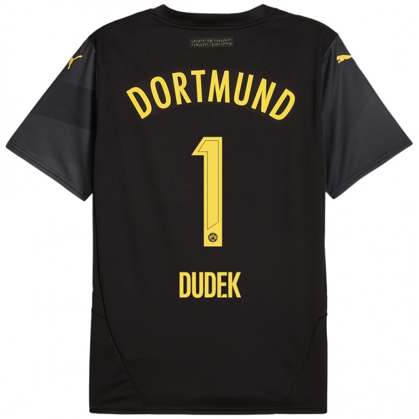 Niño Camiseta Daniel Dudek #1 Negro Amarillo 2ª Equipación 2024/25 La Camisa Perú