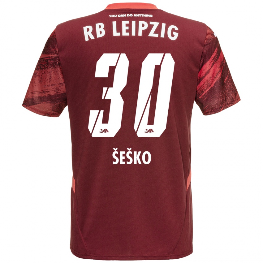 Niño Camiseta Benjamin Sesko #30 Borgoña 2ª Equipación 2024/25 La Camisa Perú