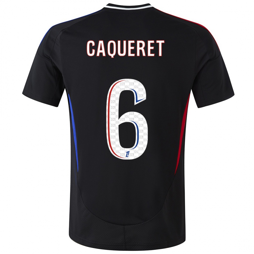 Niño Camiseta Maxence Caqueret #6 Negro 2ª Equipación 2024/25 La Camisa Perú