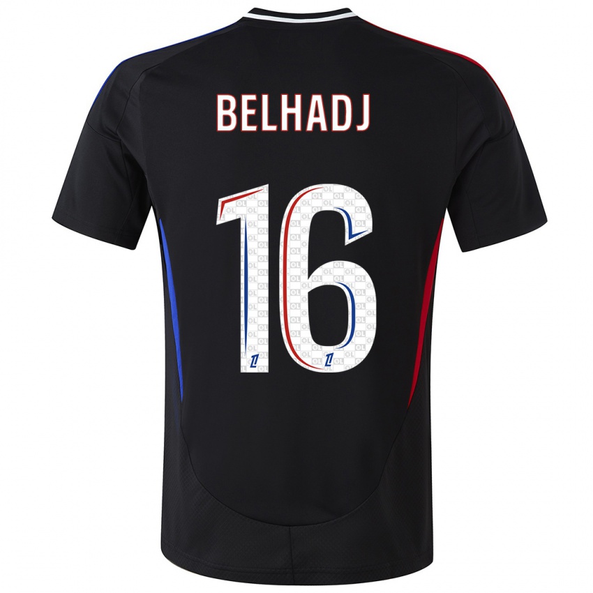 Niño Camiseta Féerine Belhadj #16 Negro 2ª Equipación 2024/25 La Camisa Perú