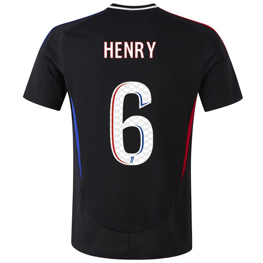 Niño Camiseta Amandine Henry #6 Negro 2ª Equipación 2024/25 La Camisa Perú