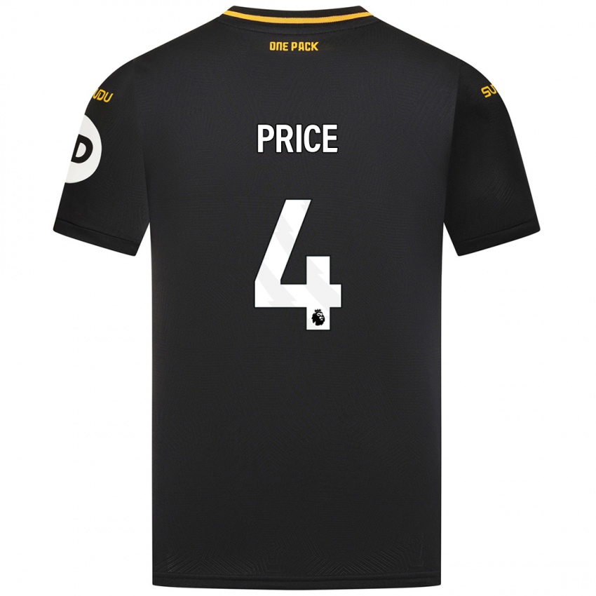 Niño Camiseta Anna Price #4 Negro 2ª Equipación 2024/25 La Camisa Perú