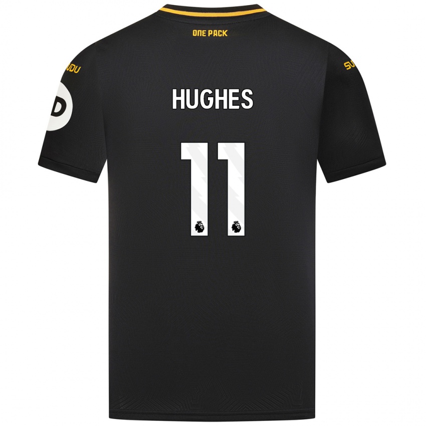 Niño Camiseta Amber Hughes #11 Negro 2ª Equipación 2024/25 La Camisa Perú