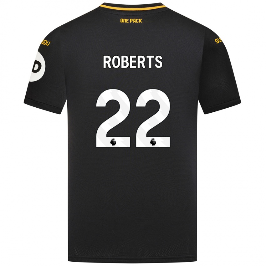 Niño Camiseta Beth Roberts #22 Negro 2ª Equipación 2024/25 La Camisa Perú