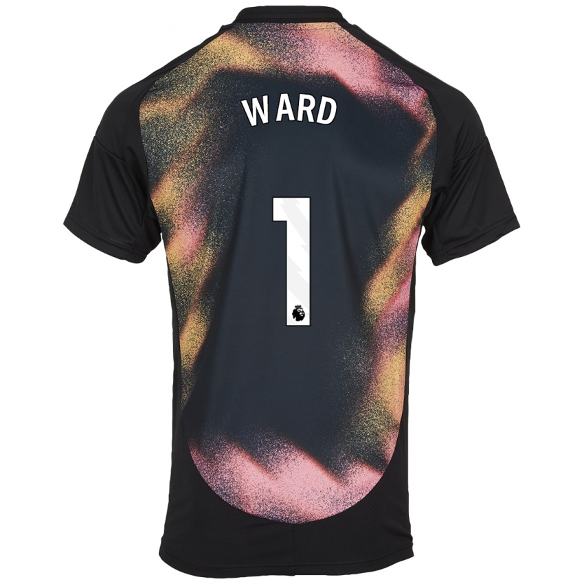 Niño Camiseta Danny Ward #1 Negro Blanco 2ª Equipación 2024/25 La Camisa Perú