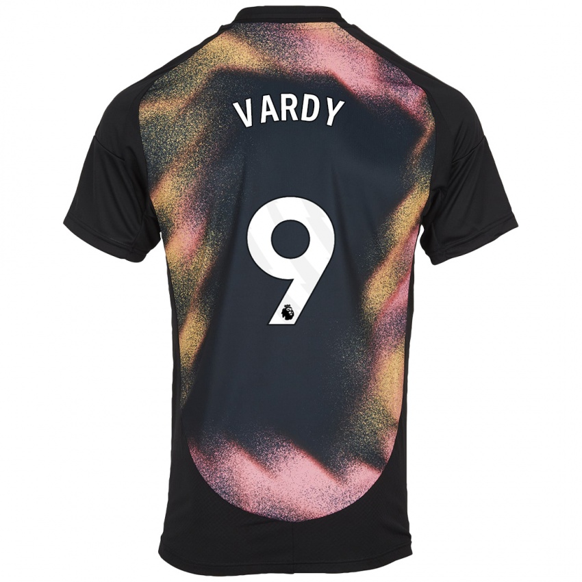 Niño Camiseta Jamie Vardy #9 Negro Blanco 2ª Equipación 2024/25 La Camisa Perú