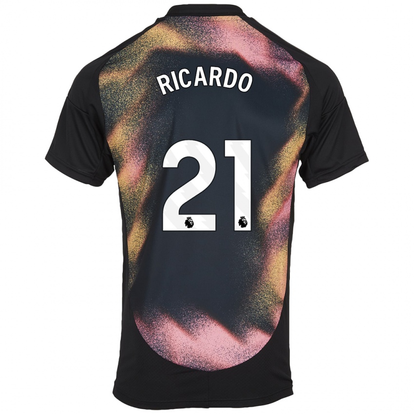 Niño Camiseta Ricardo Pereira #21 Negro Blanco 2ª Equipación 2024/25 La Camisa Perú