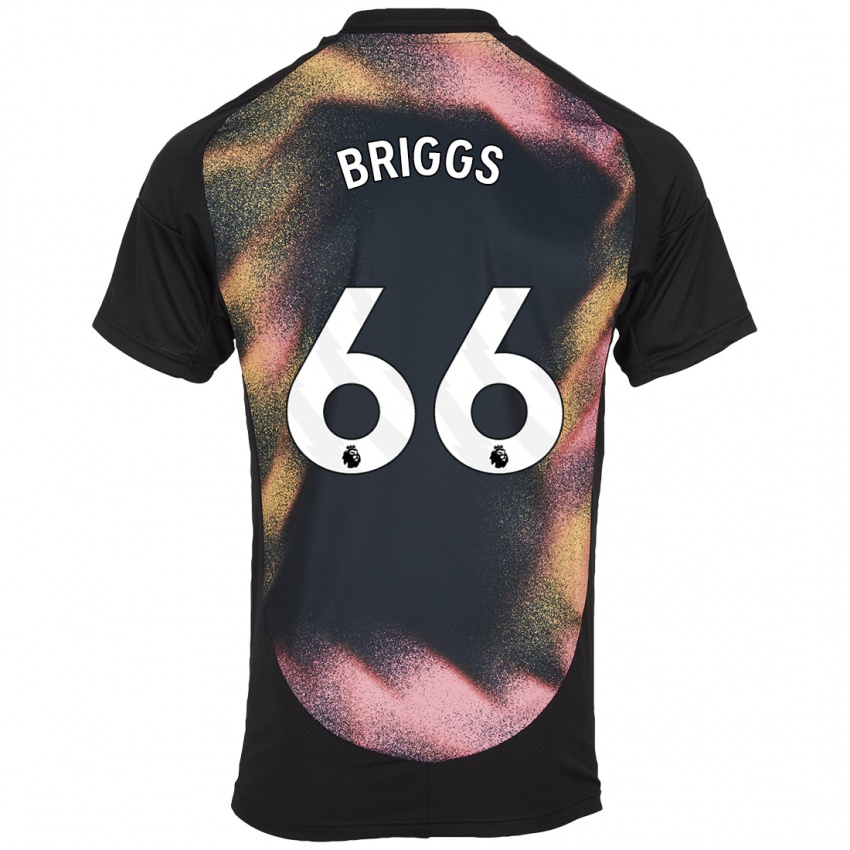 Niño Camiseta Logan Briggs #66 Negro Blanco 2ª Equipación 2024/25 La Camisa Perú