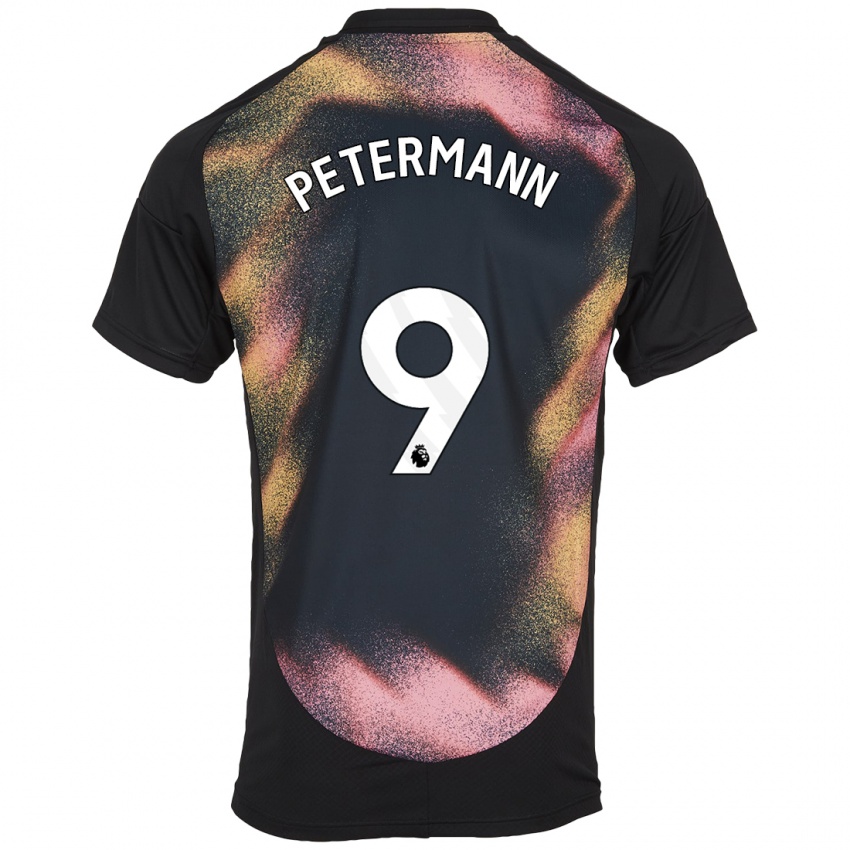 Niño Camiseta Lena Petermann #9 Negro Blanco 2ª Equipación 2024/25 La Camisa Perú