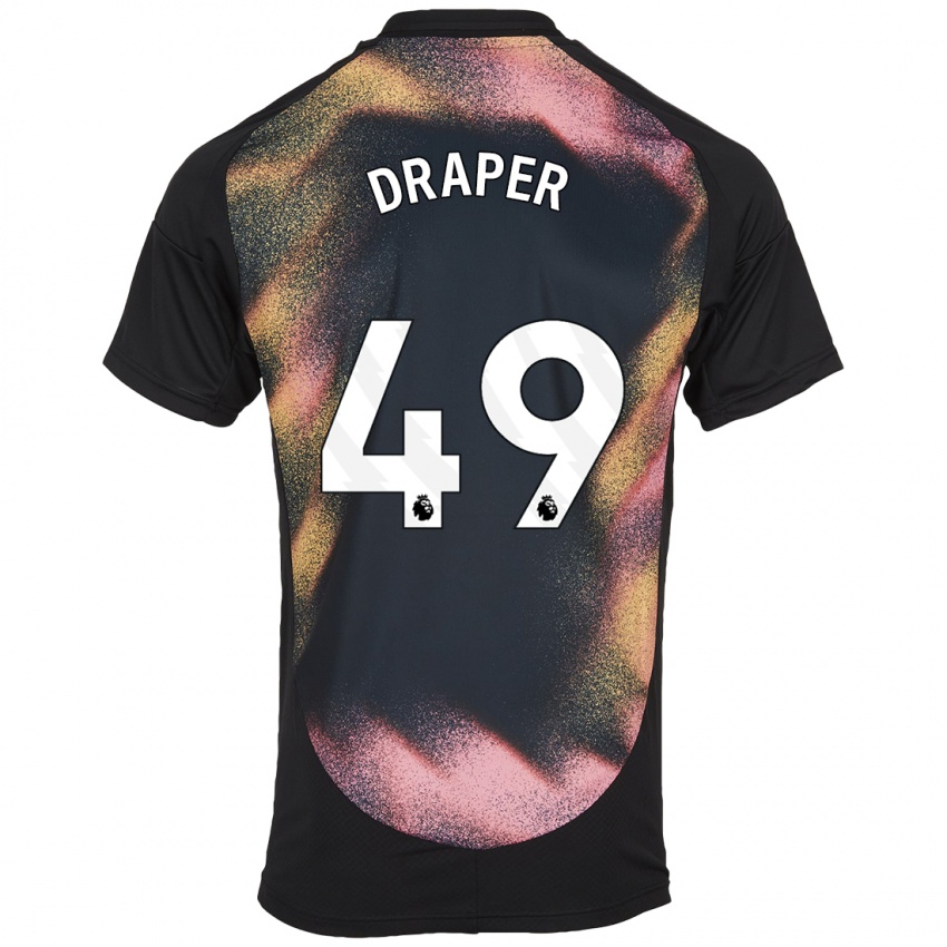 Niño Camiseta Denny Draper #49 Negro Blanco 2ª Equipación 2024/25 La Camisa Perú