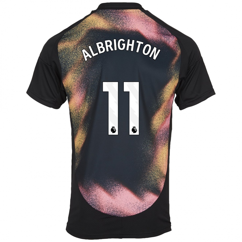 Niño Camiseta Marc Albrighton #11 Negro Blanco 2ª Equipación 2024/25 La Camisa Perú