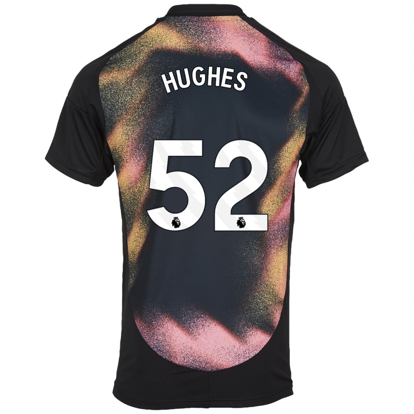 Niño Camiseta Iestyn Hughes #52 Negro Blanco 2ª Equipación 2024/25 La Camisa Perú