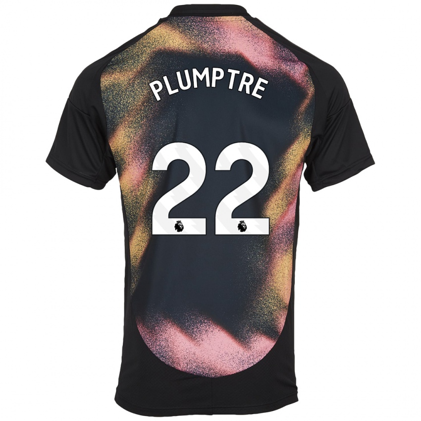 Niño Camiseta Ashleigh Plumptre #22 Negro Blanco 2ª Equipación 2024/25 La Camisa Perú