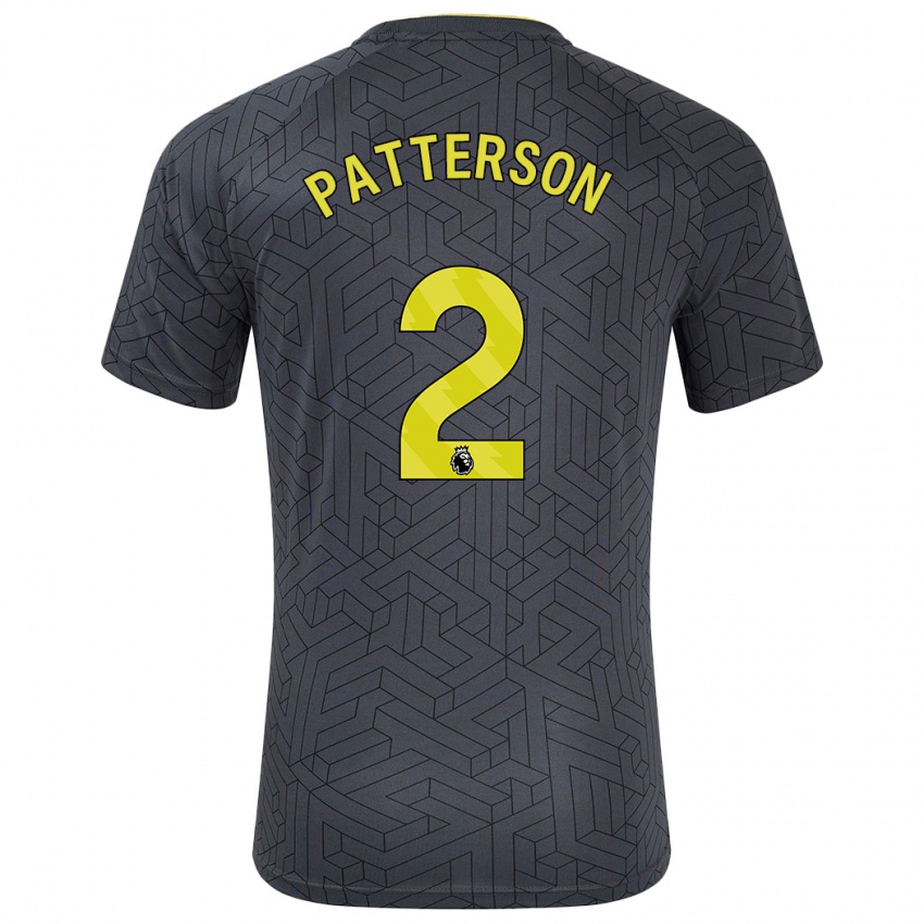 Niño Camiseta Nathan Patterson #2 Negro Amarillo 2ª Equipación 2024/25 La Camisa Perú