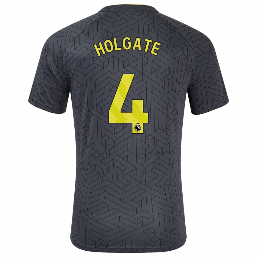 Niño Camiseta Mason Holgate #4 Negro Amarillo 2ª Equipación 2024/25 La Camisa Perú