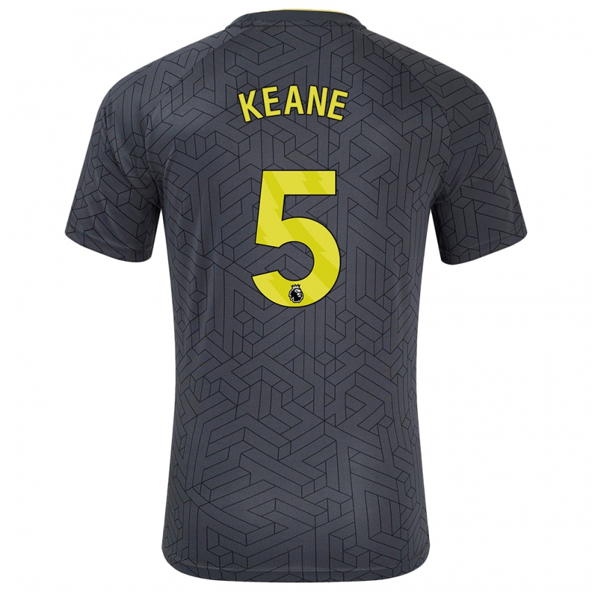 Niño Camiseta Michael Keane #5 Negro Amarillo 2ª Equipación 2024/25 La Camisa Perú