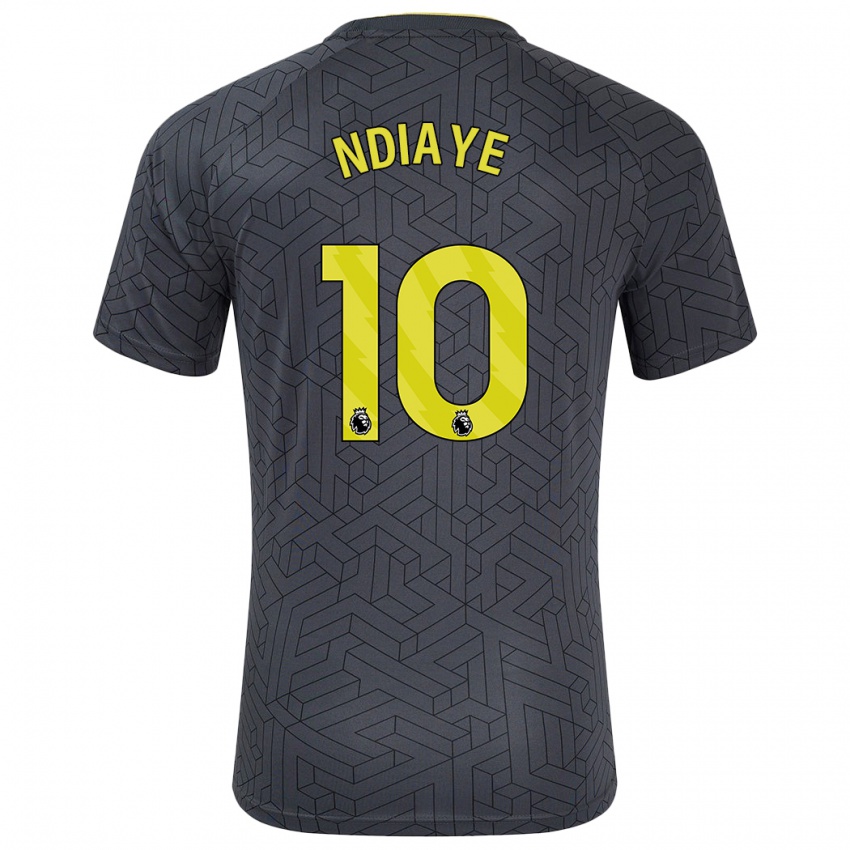 Niño Camiseta Iliman Ndiaye #10 Negro Amarillo 2ª Equipación 2024/25 La Camisa Perú