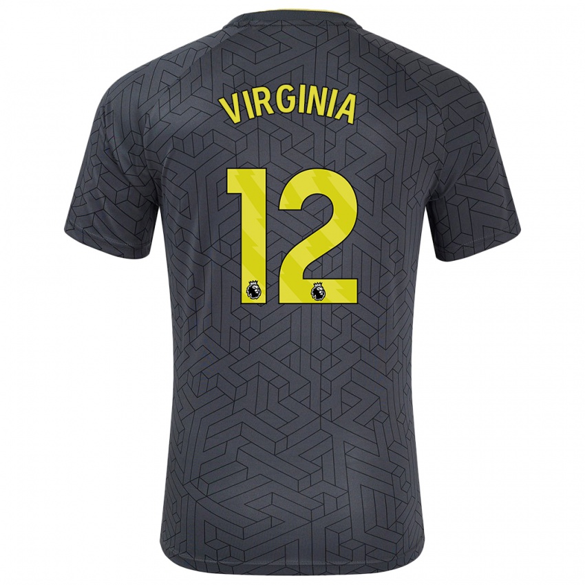 Niño Camiseta João Virgínia #12 Negro Amarillo 2ª Equipación 2024/25 La Camisa Perú