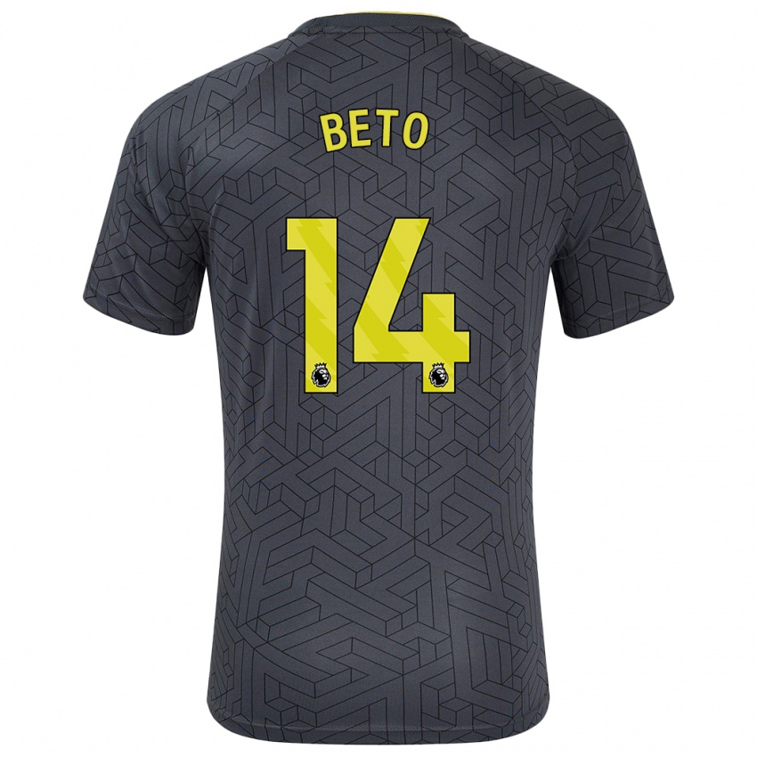 Niño Camiseta Beto #14 Negro Amarillo 2ª Equipación 2024/25 La Camisa Perú