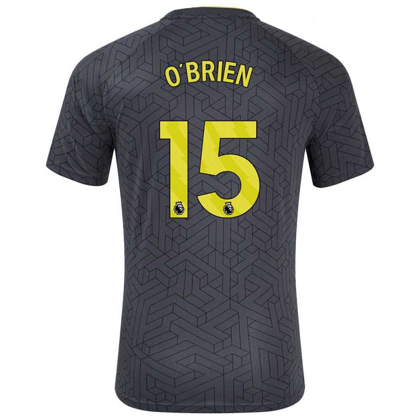 Niño Camiseta Jake O'brien #15 Negro Amarillo 2ª Equipación 2024/25 La Camisa Perú