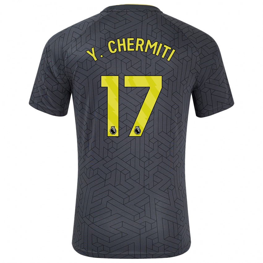 Niño Camiseta Chermiti #17 Negro Amarillo 2ª Equipación 2024/25 La Camisa Perú