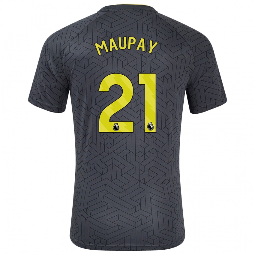 Niño Camiseta Neal Maupay #21 Negro Amarillo 2ª Equipación 2024/25 La Camisa Perú